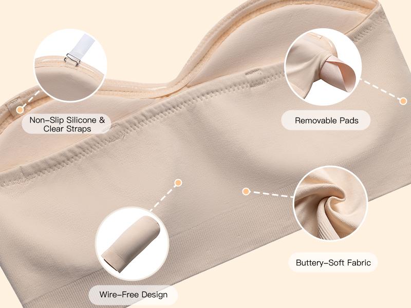 Non Slip Strapless Bra