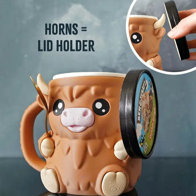 Highland Cow Ice Cream Pint Holder