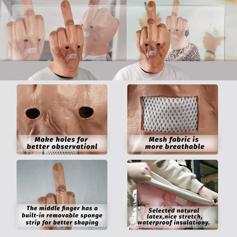 Middle Finger Halloween Mask