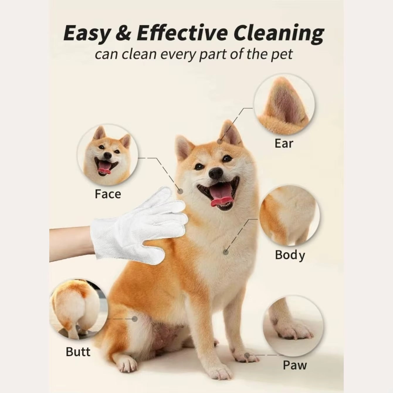 Deep Clean Pet Glove Wipes