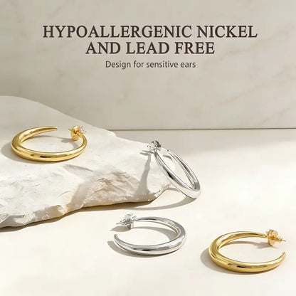 Crystal Stud Hoop Earrings
