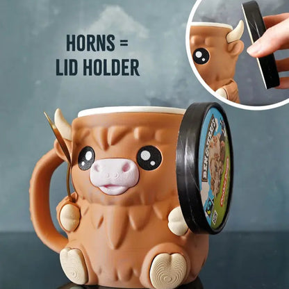 Highland Cow Ice Cream Pint Holder