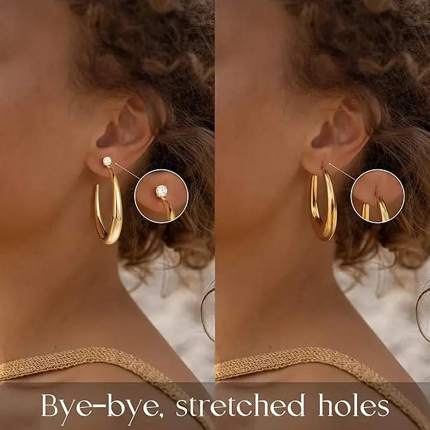Crystal Stud Hoop Earrings