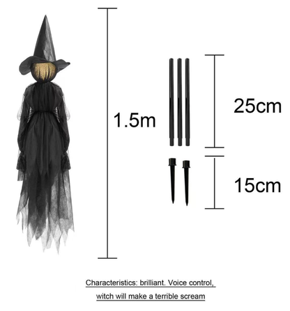 3 Light Up Witch Statues