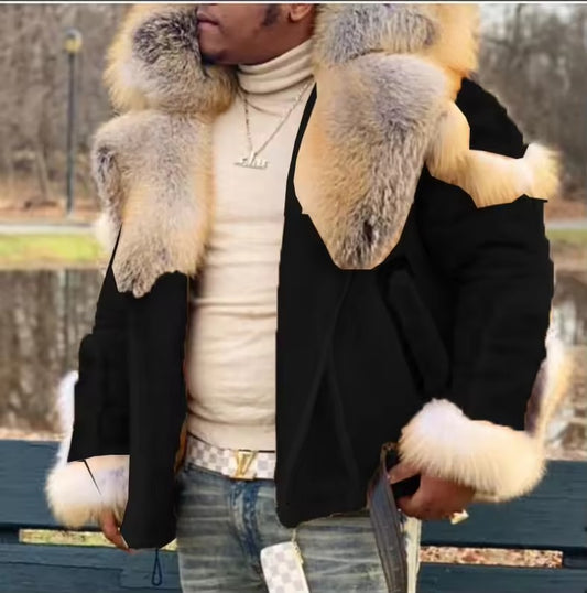 Thickened Faux Leather Coat